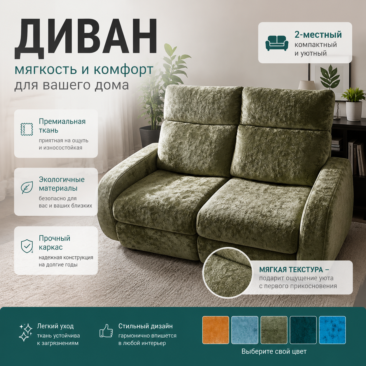 Диван двухместный реклайнер Relax